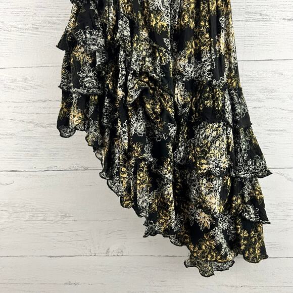 Free People Tiered Ruffle Dark Floral Tank Top Size M - Picture 6 of 9